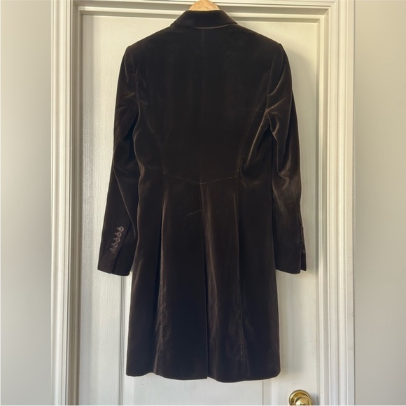 NWOT PAUW Amsterdam Brown velvet Button Front Trench Jacket Coat Sz 2 Medium - Picture 3 of 8